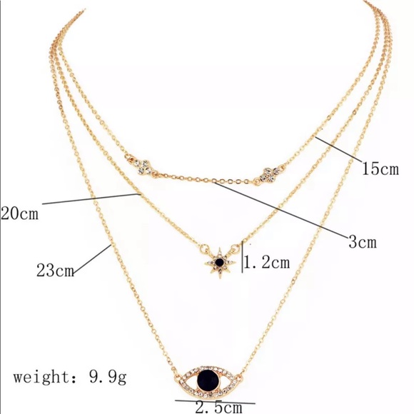 ❖RESTOCKED Boho Layered Evil Eye Necklace ❖ - Picture 3 of 4
